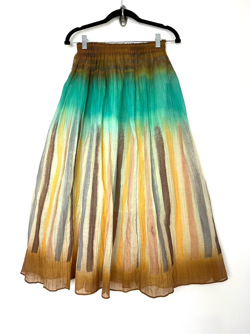Boho Earthy Maxi Peasant Skirt Sheer Flowy Goblincore Coastal Beachy Forestcore